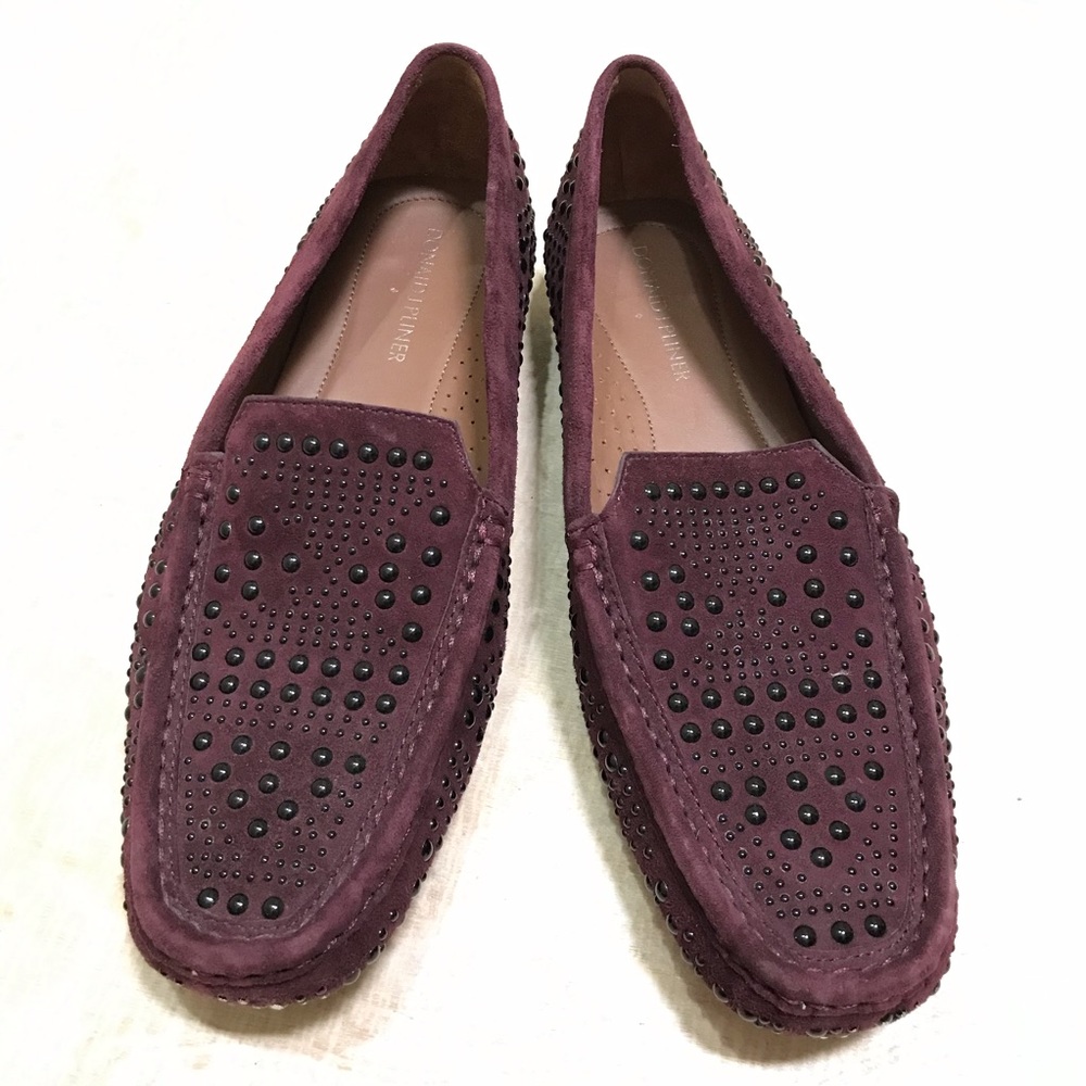 Donald J Pliner Lanie Studded Loafers Women’s Size 8 Burgundy